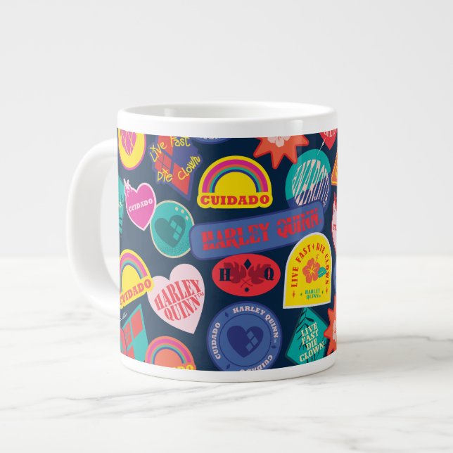 Grande Tasse L'équipe du suicide | Harley Quinn Motif d'insigne (Devant gauche)