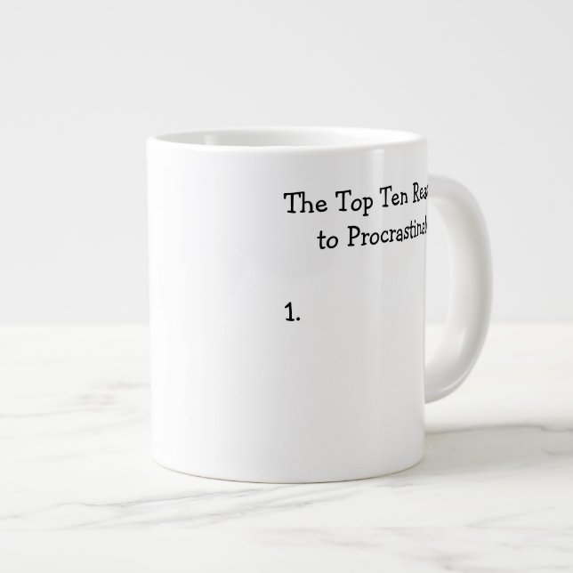 Grande Tasse Les 10 principales raisons de procrastiner la plai (Devant droit)