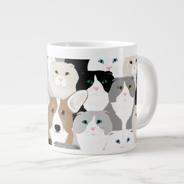 Grande Tasse Les chats et les chiens (Devant droit)