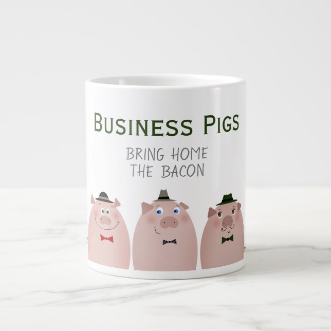 Grande Tasse Les cochons d'entreprise ramènent chez eux Le Mème (Devant)