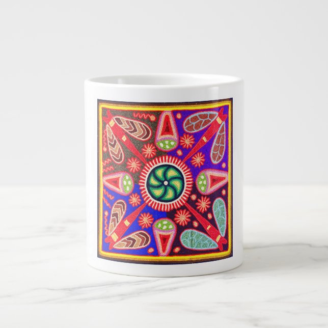 Grande Tasse Les couleurs vives des Huichol autochtones (Devant)