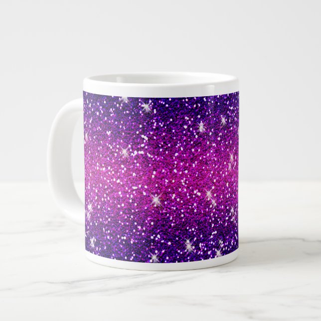 Grande Tasse Les Parties scintillant étincelent la texture rose (Devant gauche)