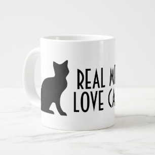 Grande Tasse Les vrais hommes adorent les chats drôle grand tai