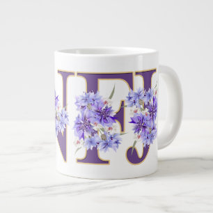 Grande Tasse LETTRE FÉMININE INFJ Florale MBTI Géant Coffee M