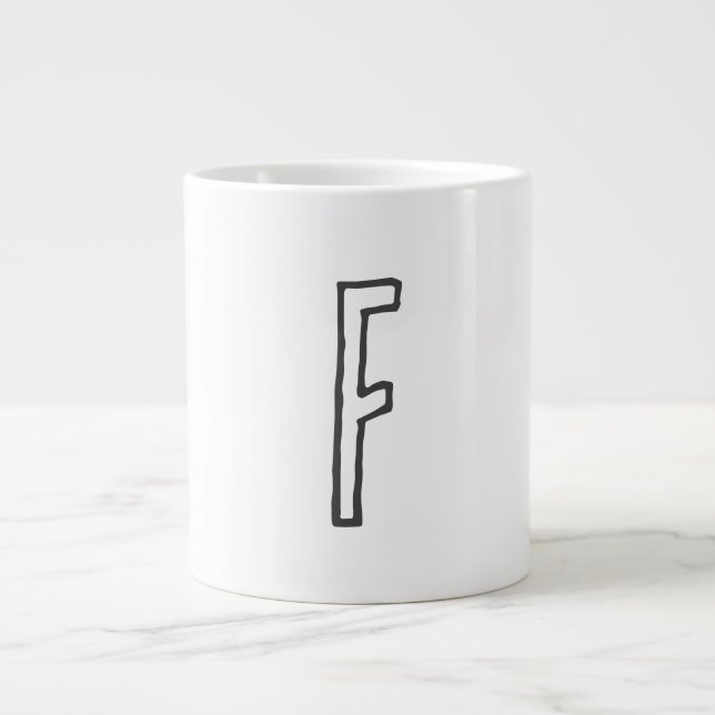 GRANDE TASSE LETTRE INITIALE GRECQUE ET BLANC MONOMOBILE PLAINE (Devant)