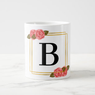 Grande Tasse Lettre initiale   lettre B avec cadre doré