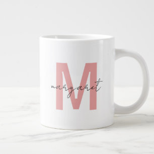 Grande Tasse Lettres Initiales De Monogramme Personnalisées Nom