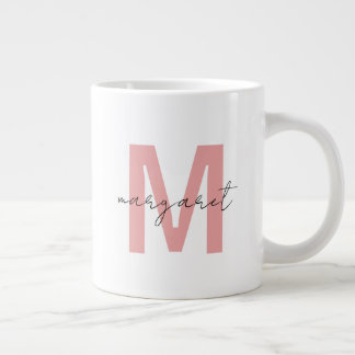 Grande Tasse Lettres Initiales De Monogramme Personnalisées Nom