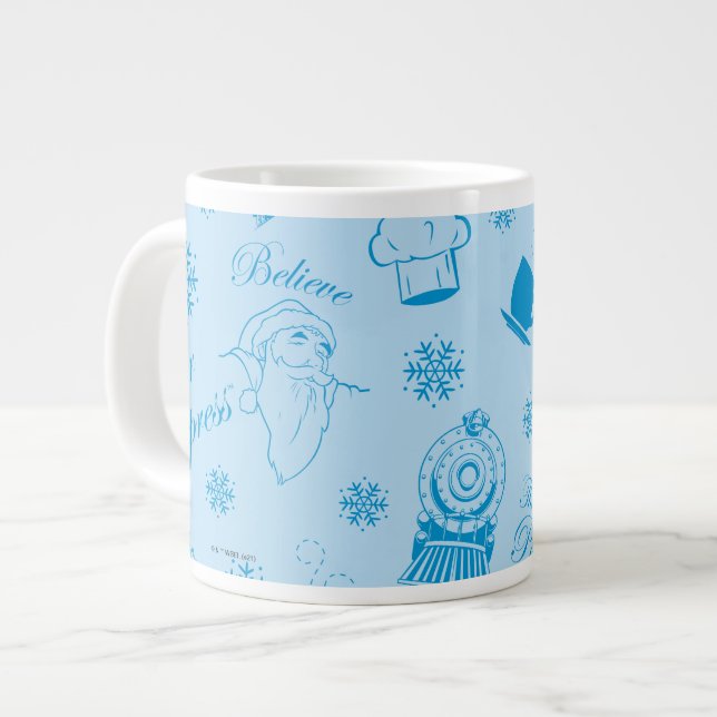 Grande Tasse L'Express polaire | Motif d'icône de vacances bleu (Devant gauche)