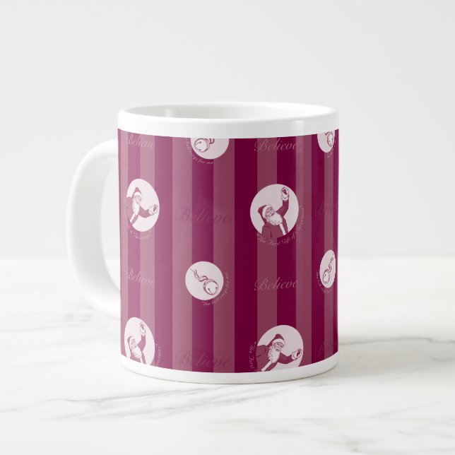 Grande Tasse L'Express polaire | Motif du Père Noël rayé (Devant gauche)