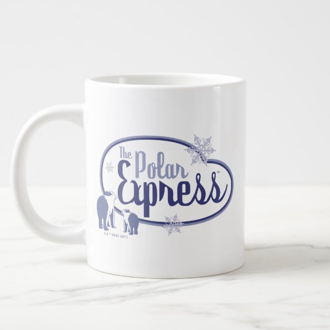 Grande Tasse L'Express polaire | Ours polaires Retro Graphisme (Gauche)