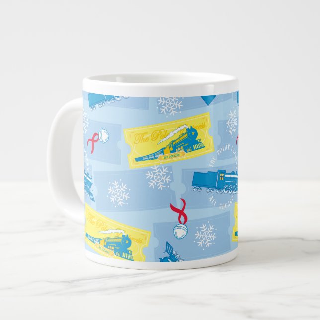 Grande Tasse L'Express polaire | Retro Train & Ticket Motif (Devant gauche)