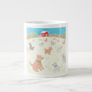 Grande Tasse L'hiver à la ferme pour chiens