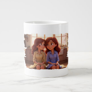 Grande Tasse Lien de Sœur – Illustration d'Art de Sœurs Magnifi