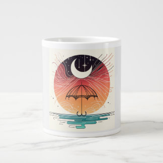 Grande Tasse Ligne Boho Surreal Moon & Umrella
