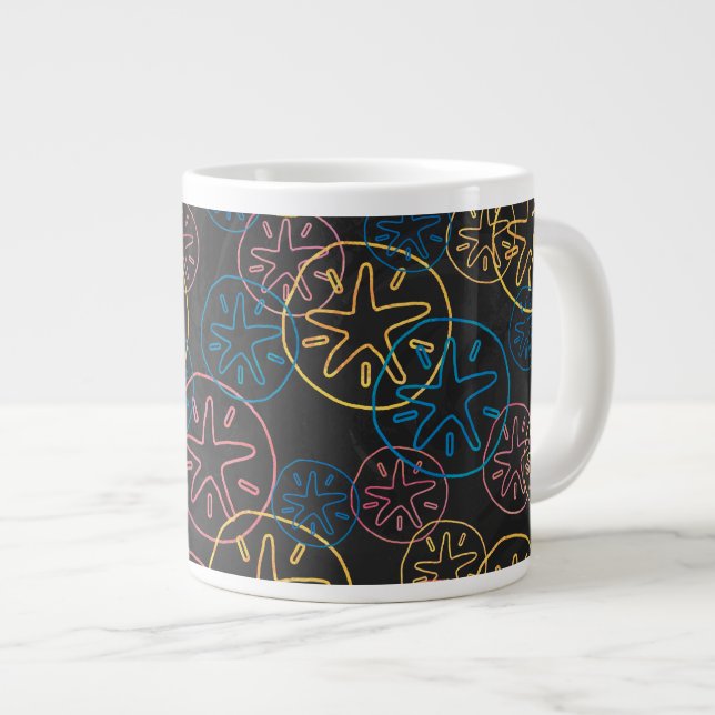 Grande Tasse Lignes de Dollar de Sable Rouge Jaune Bleu (Devant droit)