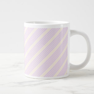 Grande Tasse Lilac violet et beige cinq bandes motif