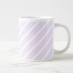 Grande Tasse Lilac violet et blanc cinq bandes motif