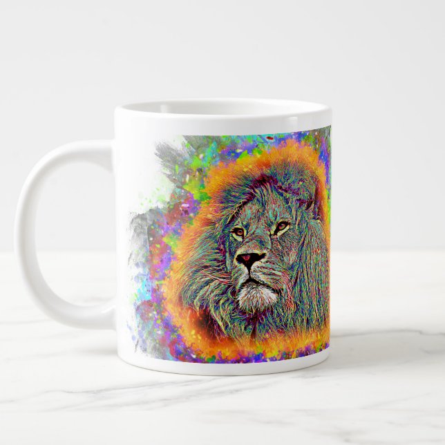Grande Tasse Lion coloré (Gauche)