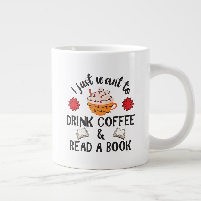 Grande Tasse Lire Livre Et Boire Café (Droite)