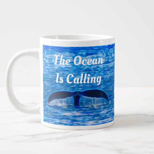 Grande Tasse L'océan appelle I Must Go Whale Tail (Gauche)