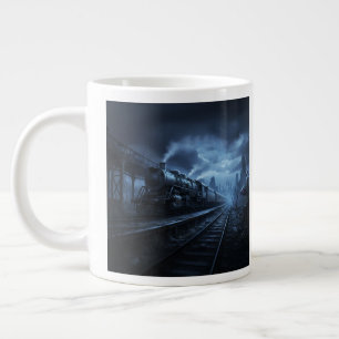 Grande Tasse Locomotive à vapeur par une nuit sombre et orageus