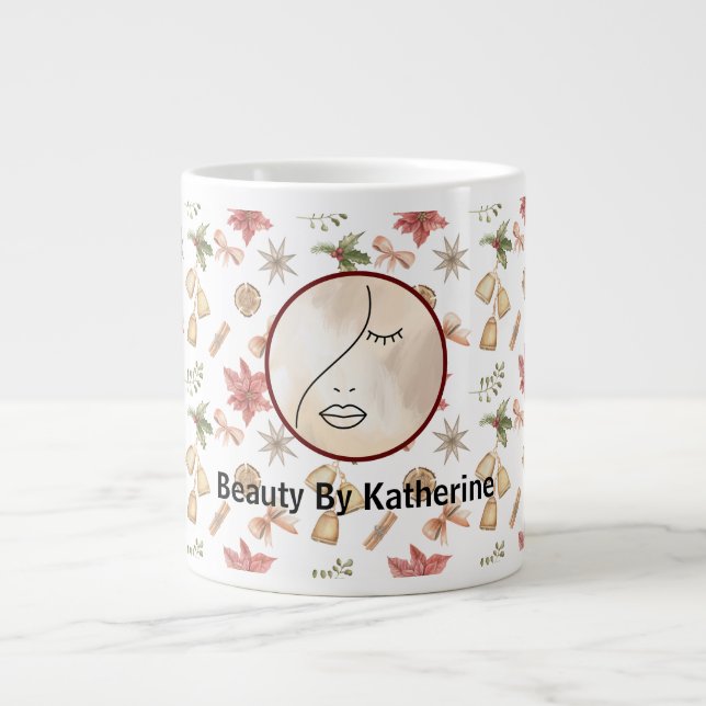 Grande Tasse Logo Abstrait moderne femme beauté visage femme (Devant)