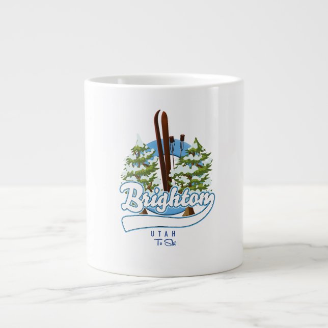 Grande Tasse Logo Brighton Utah pour skier (Devant)