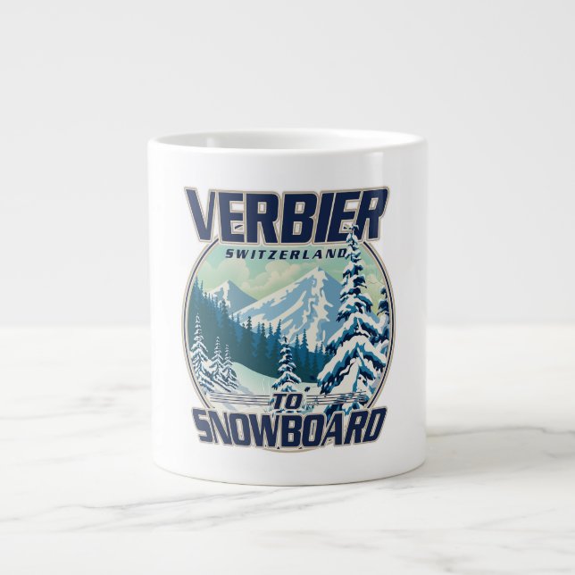 Grande Tasse Logo Verbier Suisse Snowboard (Devant)