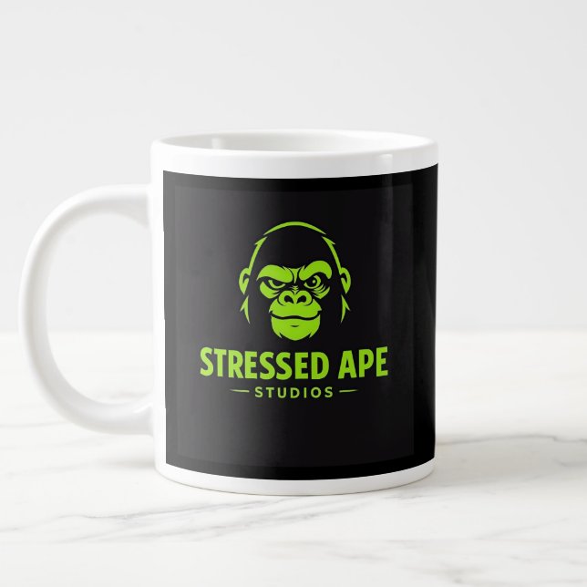 Grande Tasse Logo vert du studio Stressed Ape (Gauche)