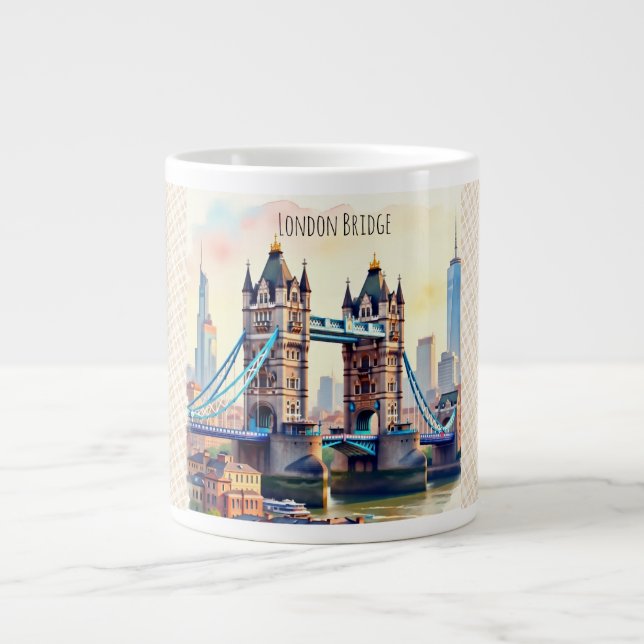 Grande Tasse London Bridge, Tower Bridge, une oeuvre d'art (Devant)