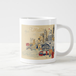 Grande Tasse London Doodle Scene