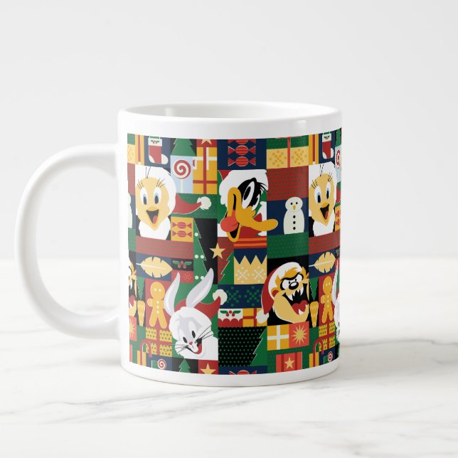 Grande Tasse LOONEY TUNES™Motif de blocs de vacances (Gauche)