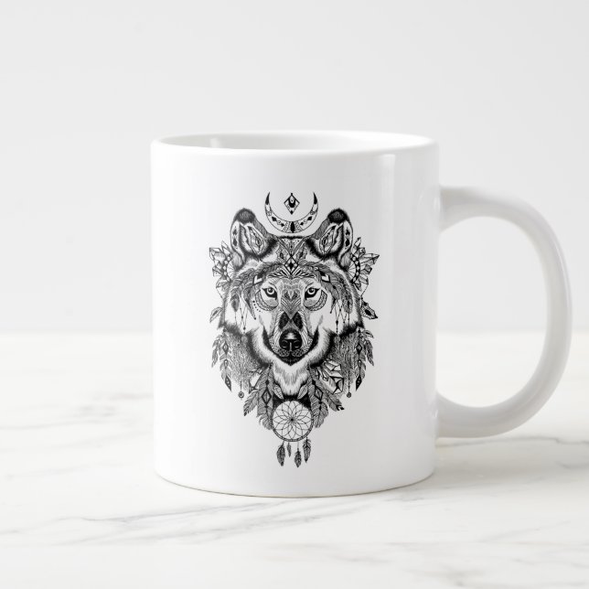 Grande Tasse Loup de tribu indienne (Droite)