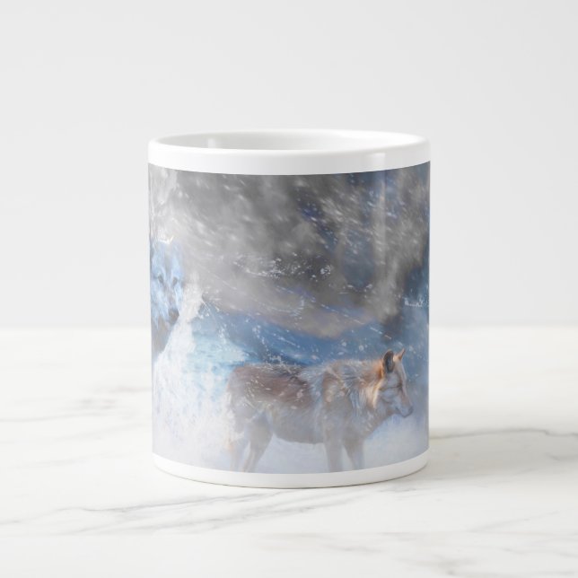 Grande Tasse Loup gris "WOLF TERITORIES" 20oz (Devant)