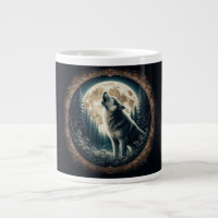 Loup vintage et lune classique