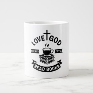 Grande Tasse Love God Drink Cafee Lire les livres Faith Vintage