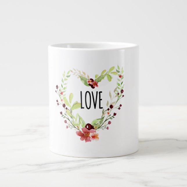 Grande Tasse *~* LOVE INTENTION EMOTO Floral HEART Wreath (Devant)