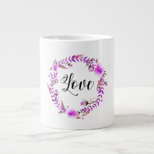 Grande Tasse *~* LOVE INTENTION EMOTO Floral Wreath