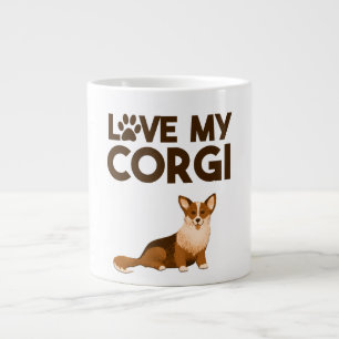 Grande Tasse LOVE MY CORGI with Dog Illustration