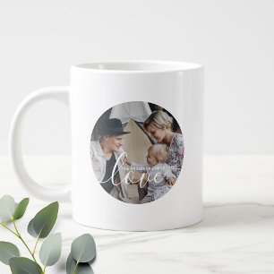 Grande Tasse 'Love' Photo de famille personnalisée avec nom per