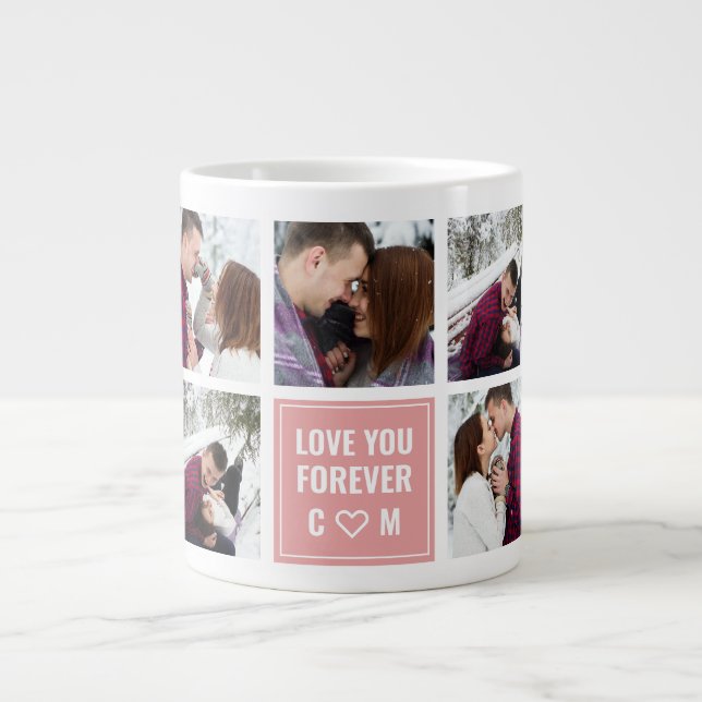 Grande Tasse Love You Forever Couples Photo personnalisée (Devant)