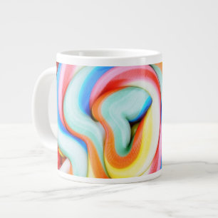 Grande Tasse Lucette rayée et je-sais-tout multicolores