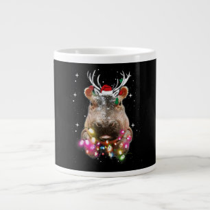 Grande Tasse Lumières de Noël Hippo Fiona Hippopotamus Lover