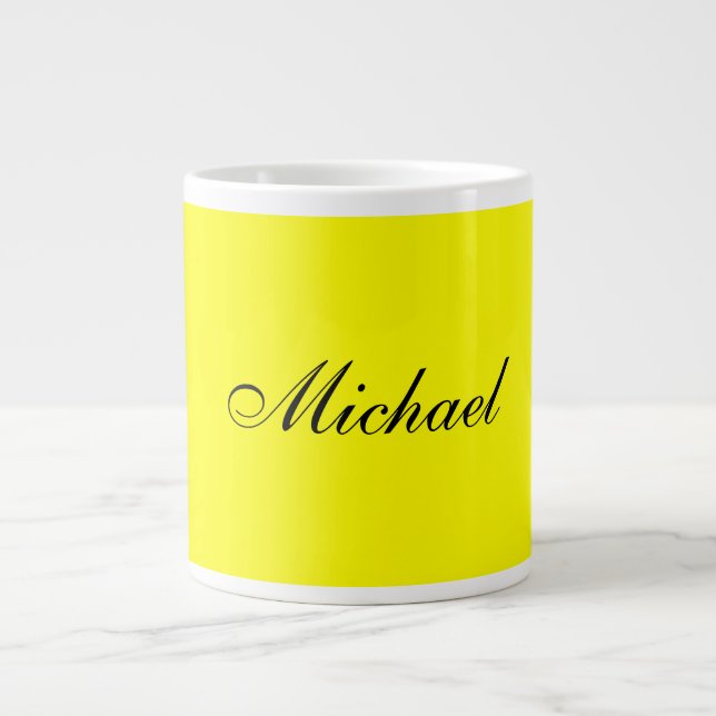 Grande Tasse Lumineuse Jaune Plaine Élégante Professionnelle Mo (Devant)