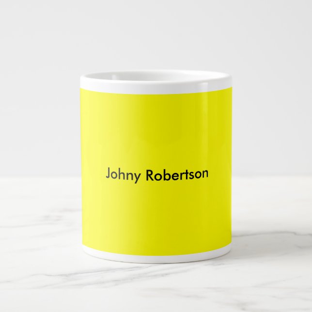 Grande Tasse Lumineuse Jaune Plaine Élégante Professionnelle Mo (Devant)