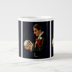 Grande Tasse Magicien vintage, Thurston tenant un crâne humain