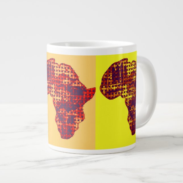 Grande Tasse Magnifique Afrique Carte Accueil Boire Grand Café  (Devant droit)
