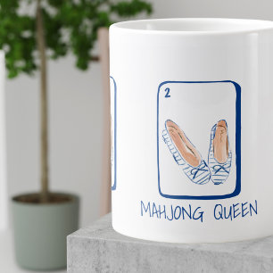 Grande Tasse MAHJONG QUEEN Rayures Bleues Mahjong Prépa