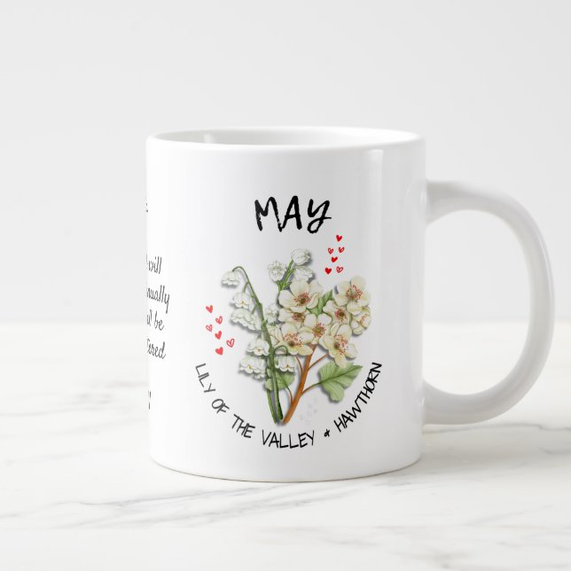 Grande Tasse MAI Mois de naissance Fleur Chrétien Nom personnal (Droite)